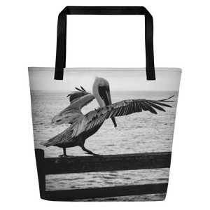 Pelican on a Pier Tote Bag