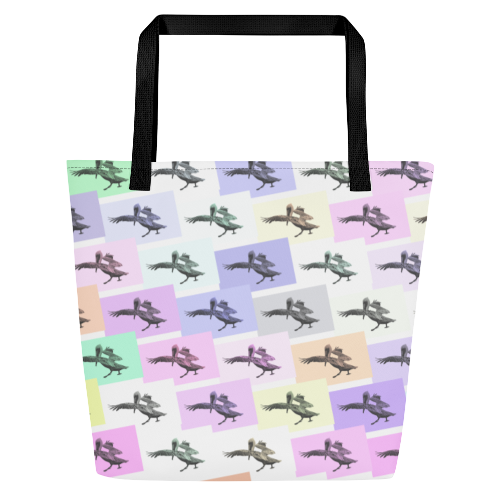Pretty Pelicans All-Over Print Large Tote Bag