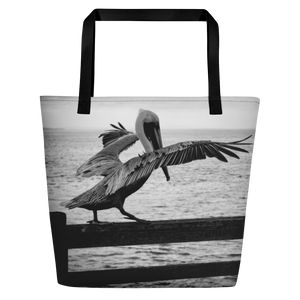 Pelican on a Pier Tote Bag