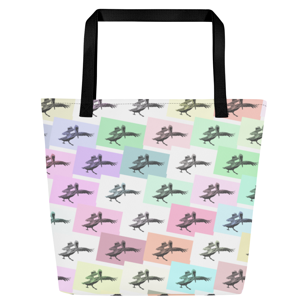 Pretty Pelicans All-Over Print Large Tote Bag