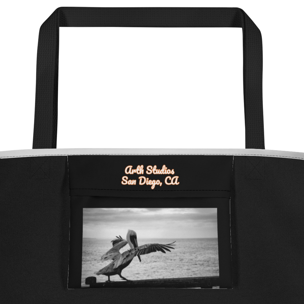 Pelican on a Pier Tote Bag