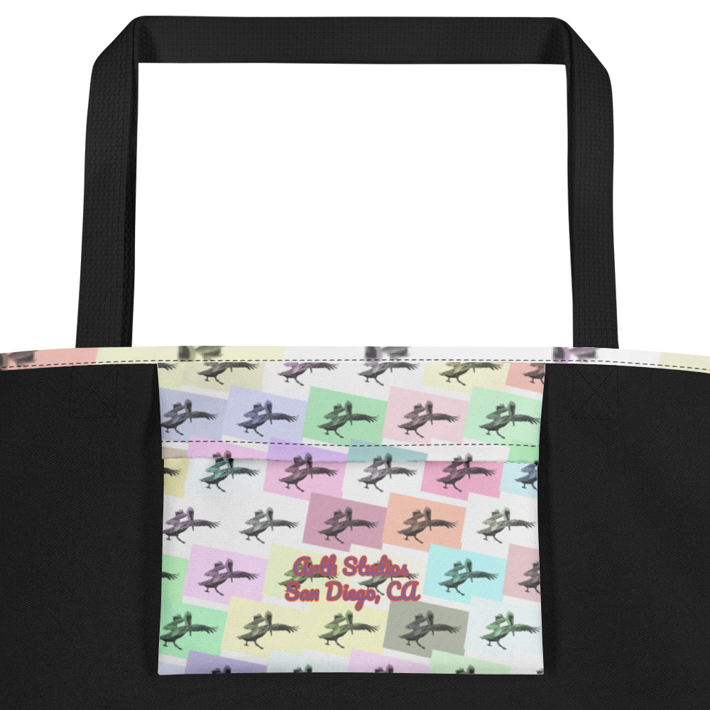 Pretty Pelicans All-Over Print Large Tote Bag