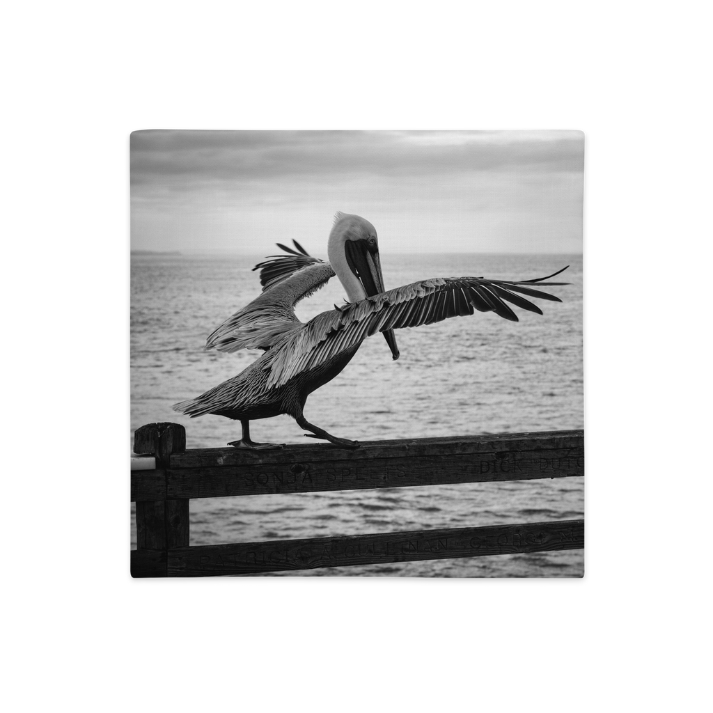Pelican on a Pier Premium Pillow Case
