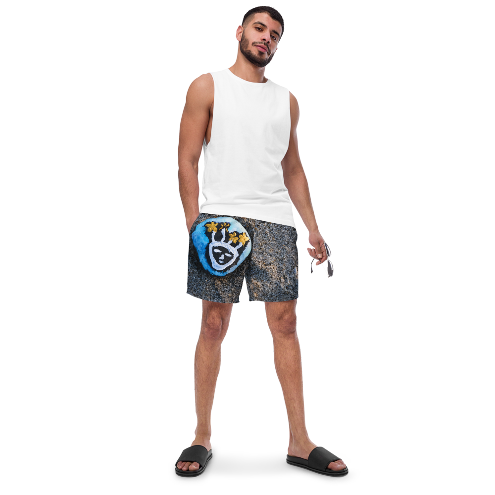 Resting Beach Face swim trunks