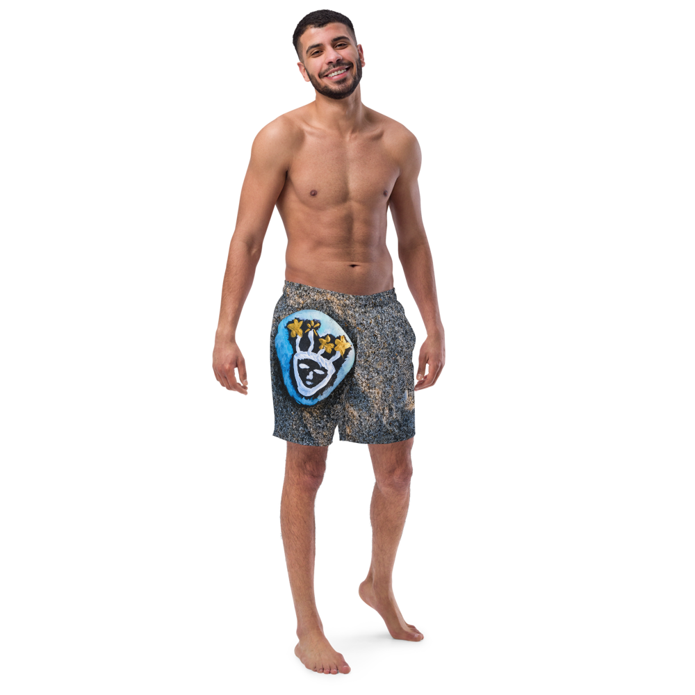 Resting Beach Face swim trunks