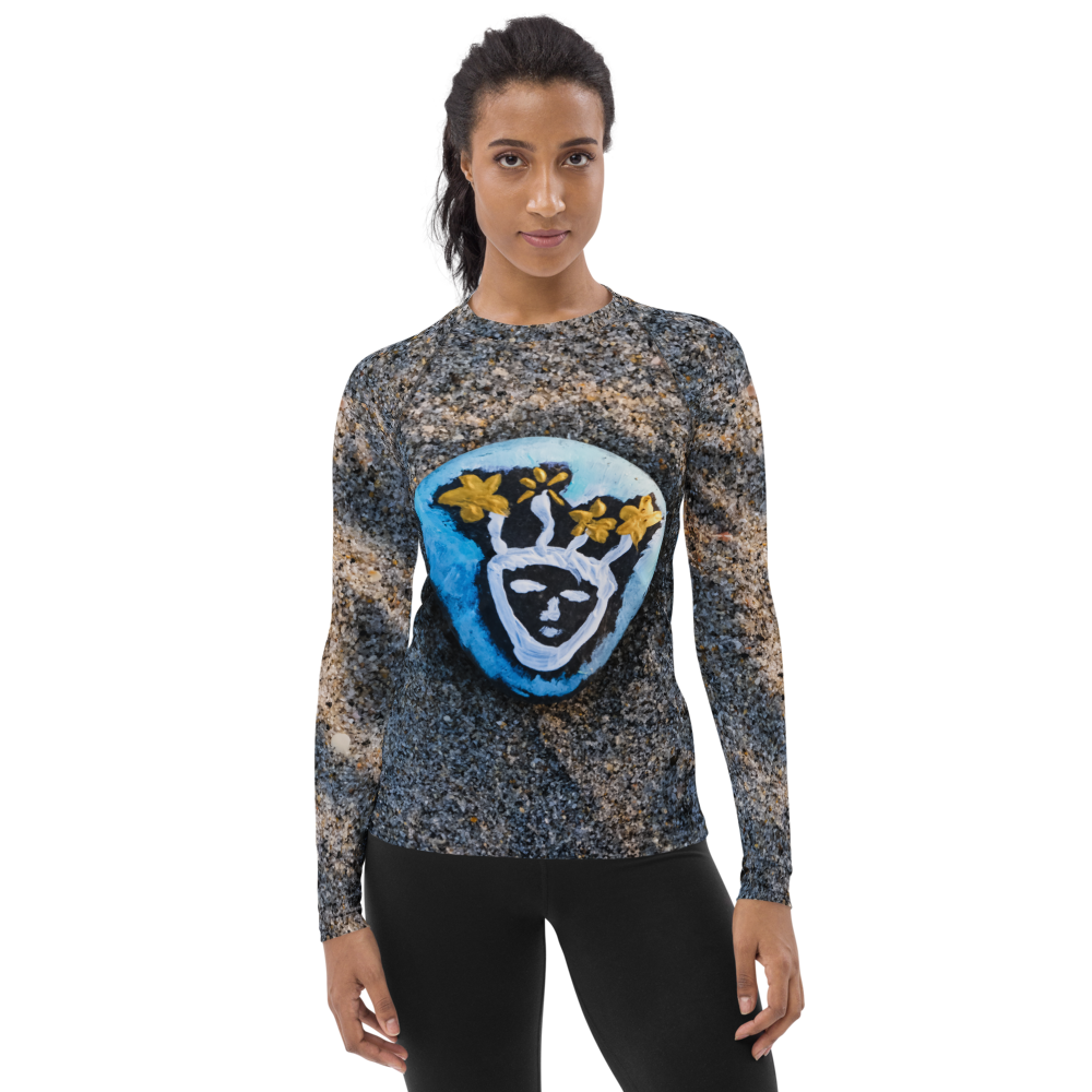 Resting Beach Face Tapered Cut Rash Guard