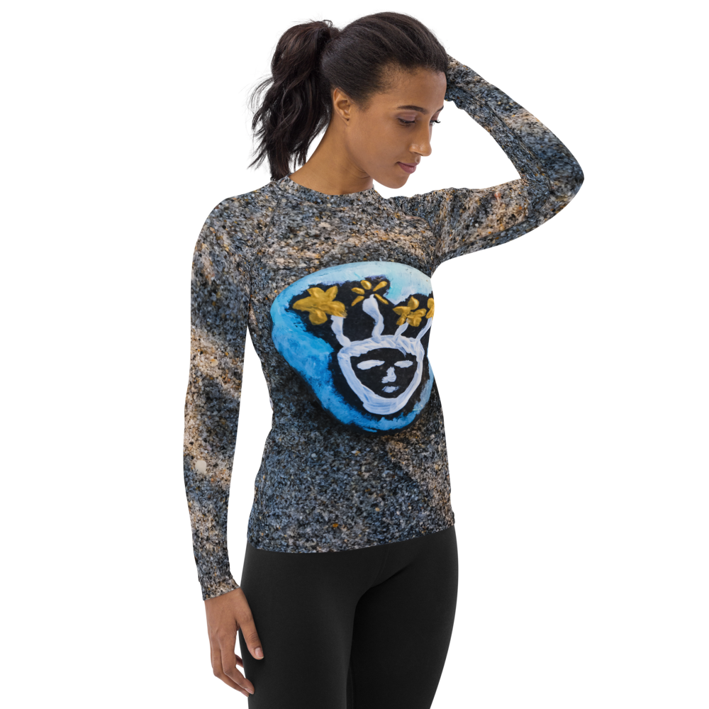 Resting Beach Face Tapered Cut Rash Guard