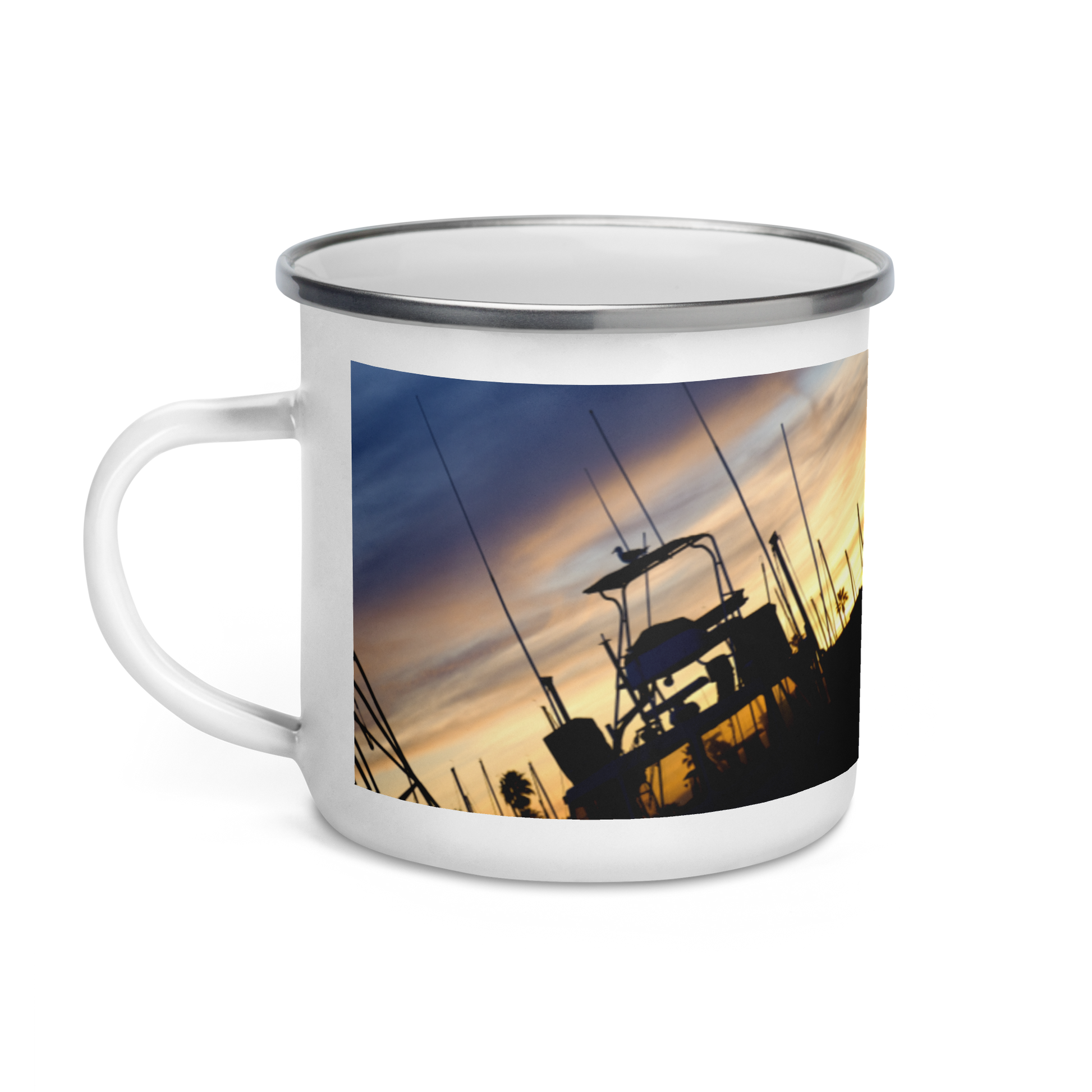 Bird on a Boat Enamel Mug