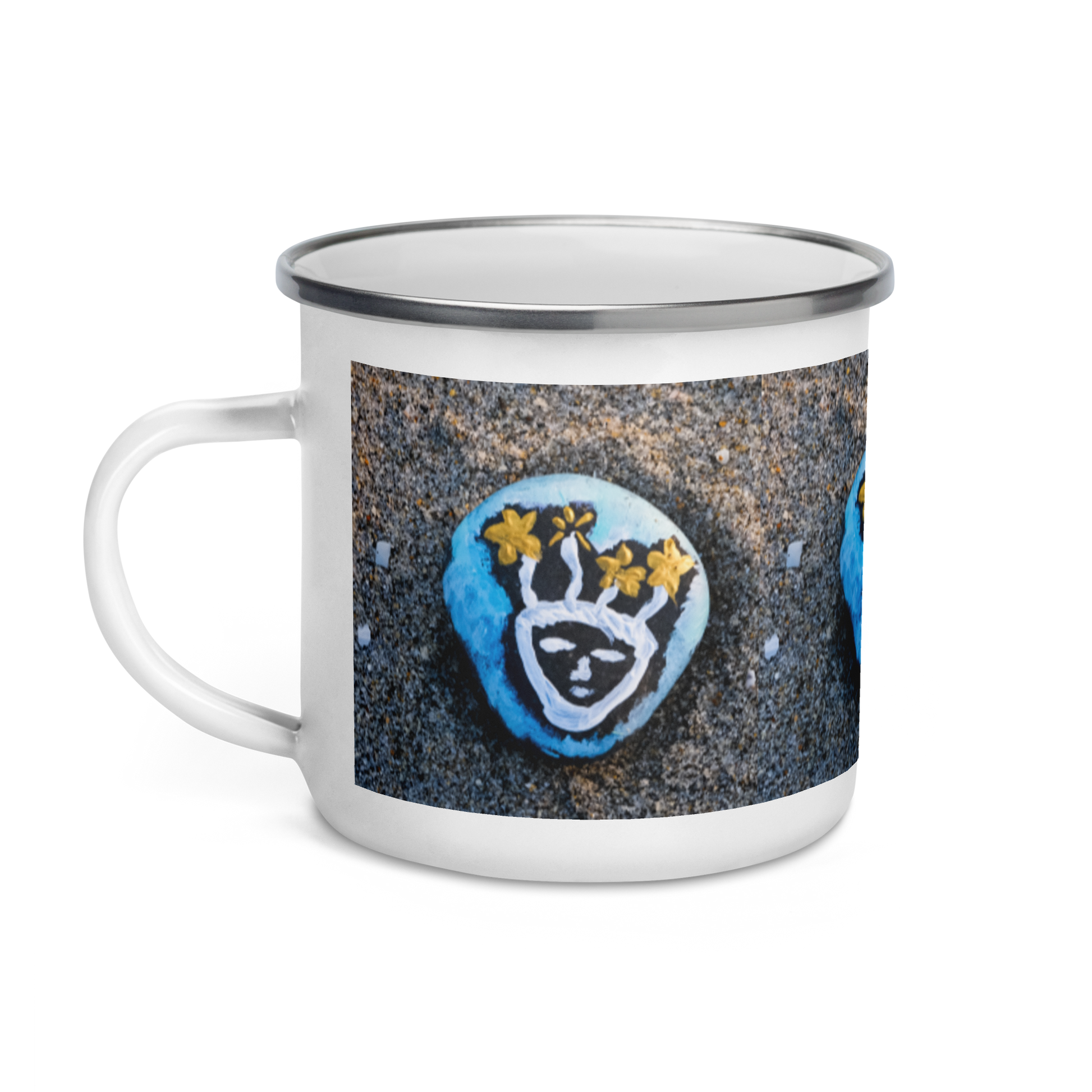 Resting Beach Face Enamel Mug