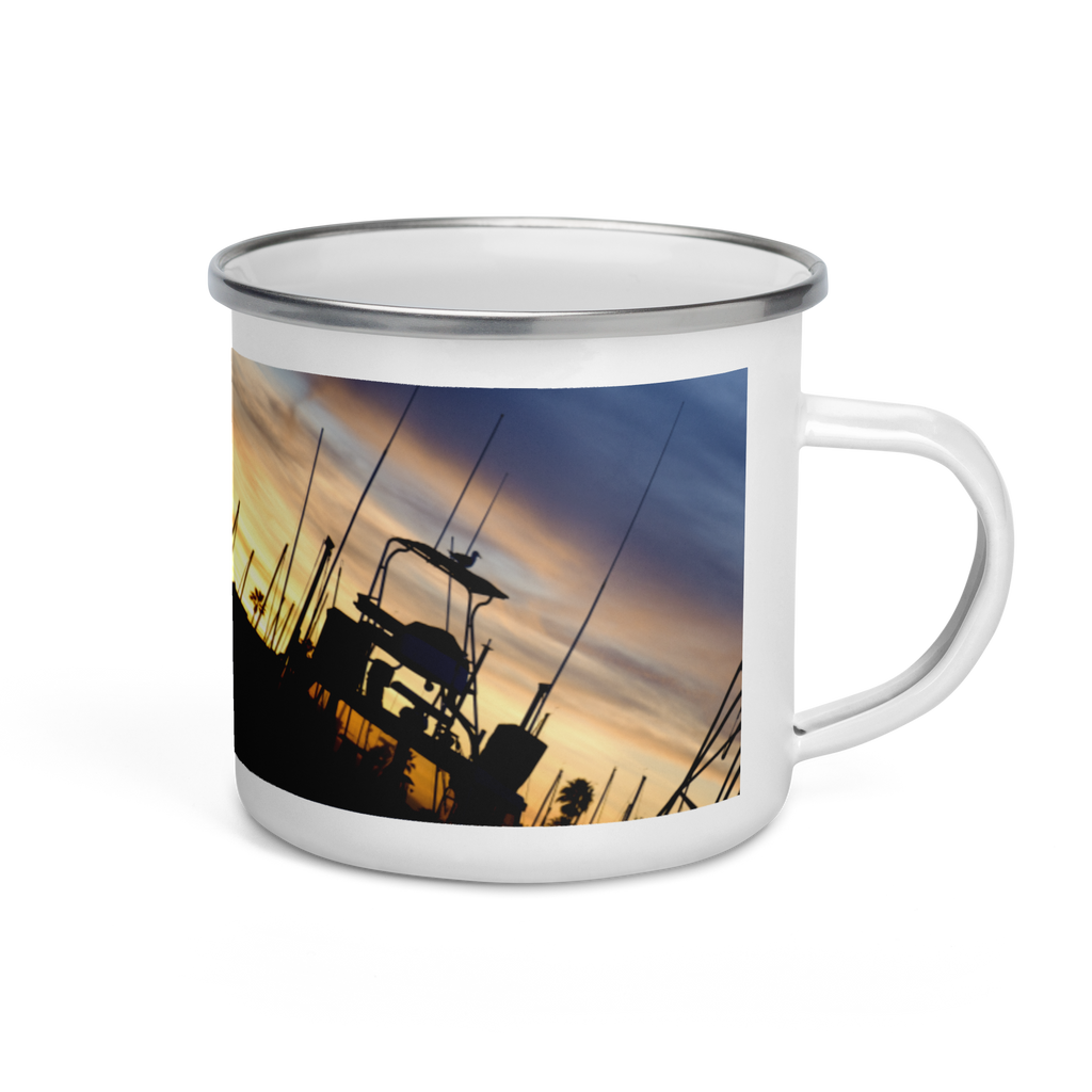 Bird on a Boat Enamel Mug