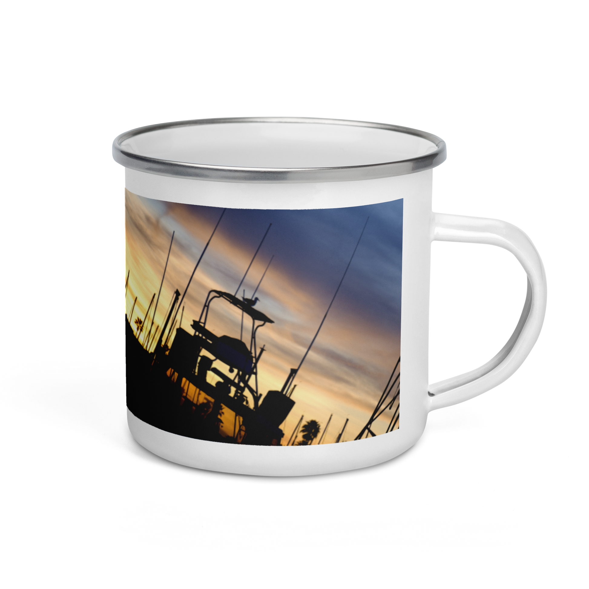 Bird on a Boat Enamel Mug