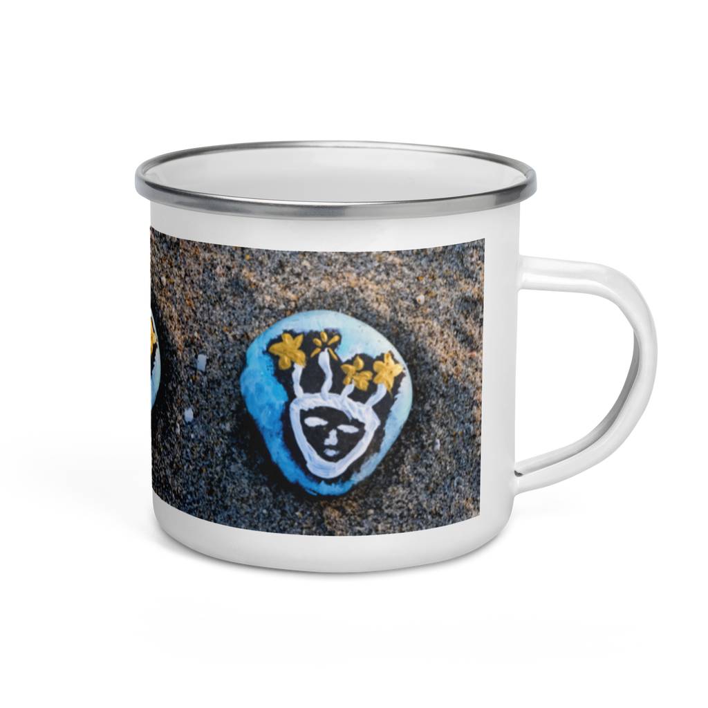 Resting Beach Face Enamel Mug