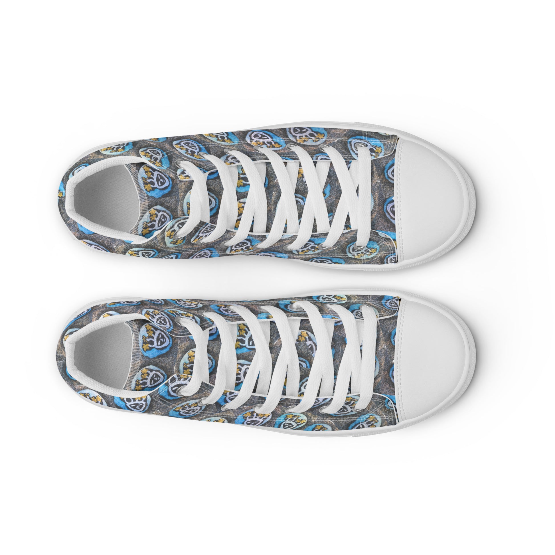 Swirling Beach Face men's high top canvas shoes