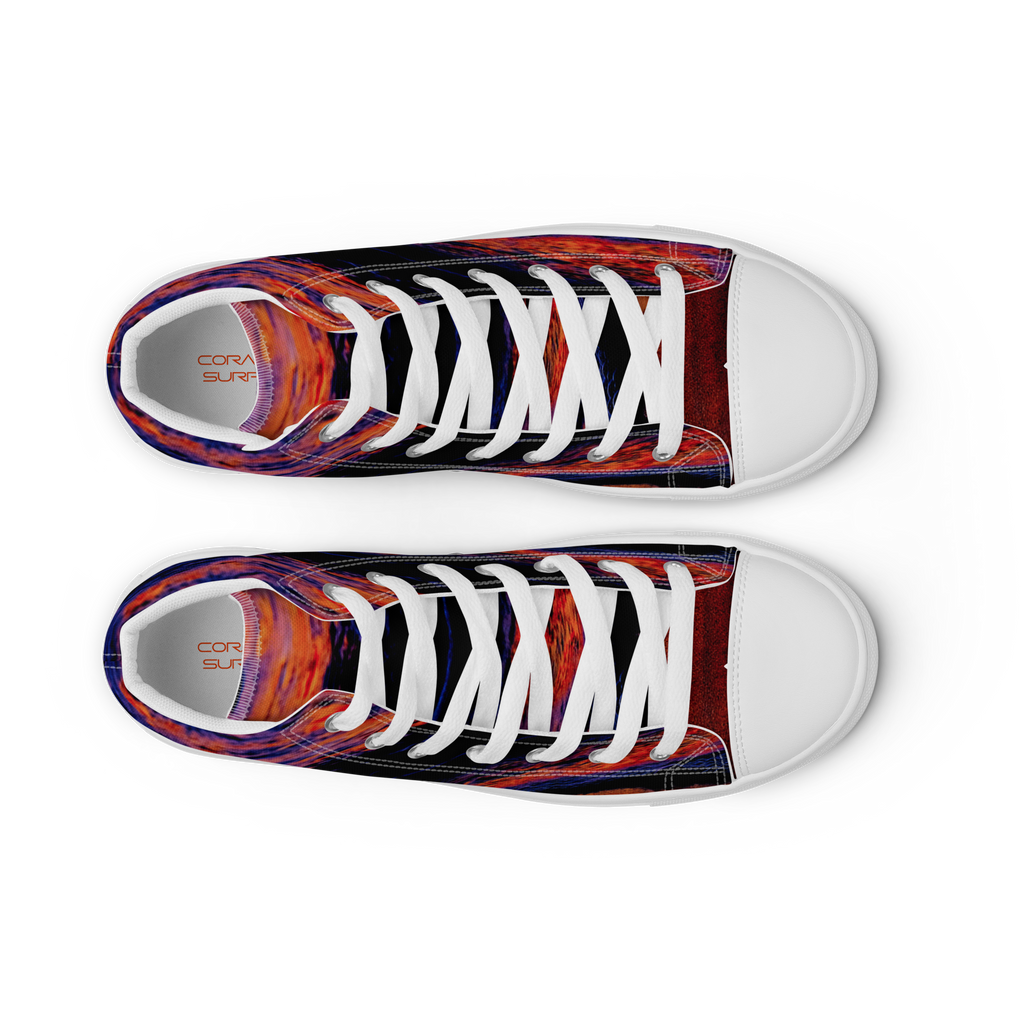 Technicolor Tide Men’s high top canvas shoes