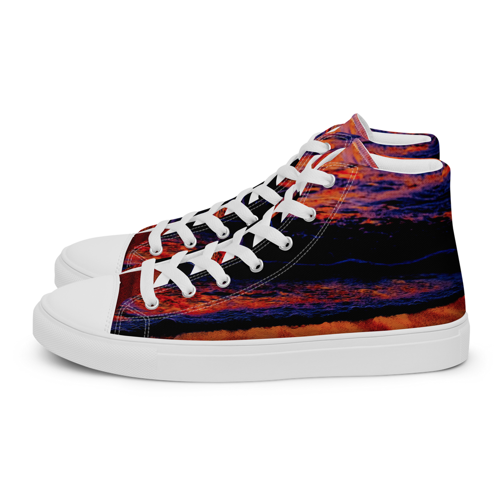Technicolor Tide Men’s high top canvas shoes