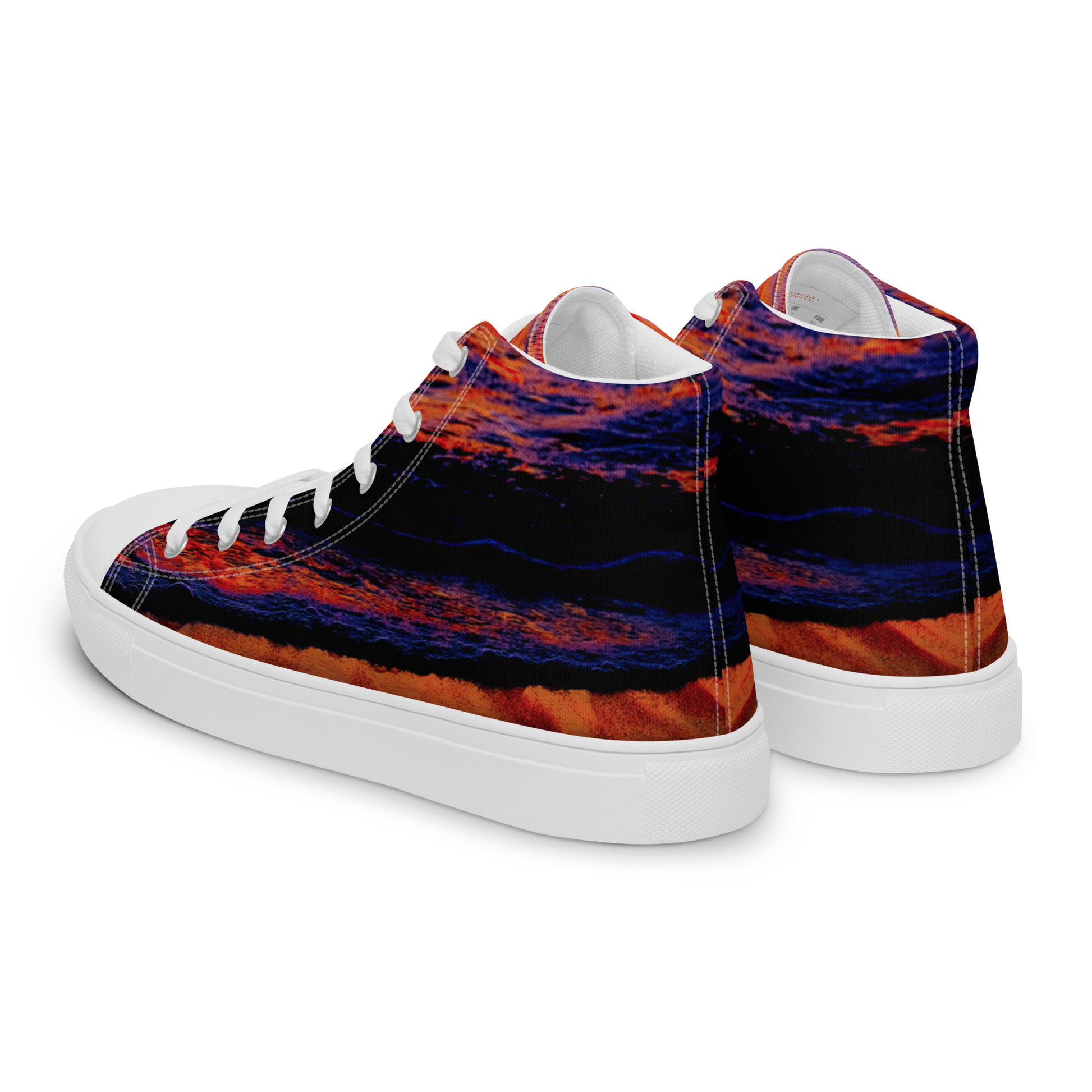 Technicolor Tide Men’s high top canvas shoes