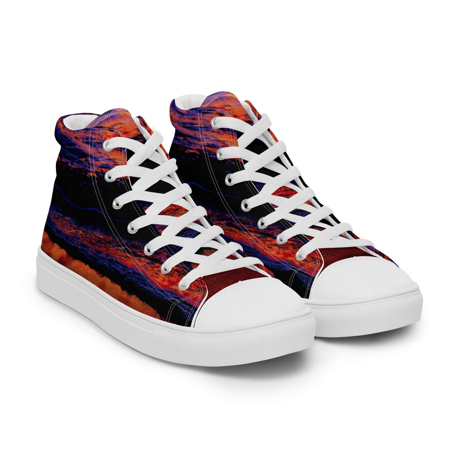 Technicolor Tide Men’s high top canvas shoes