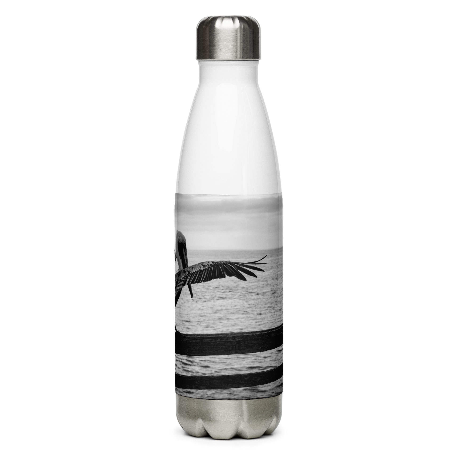 Pelican on a Pier Stainless Steel Water Bottle