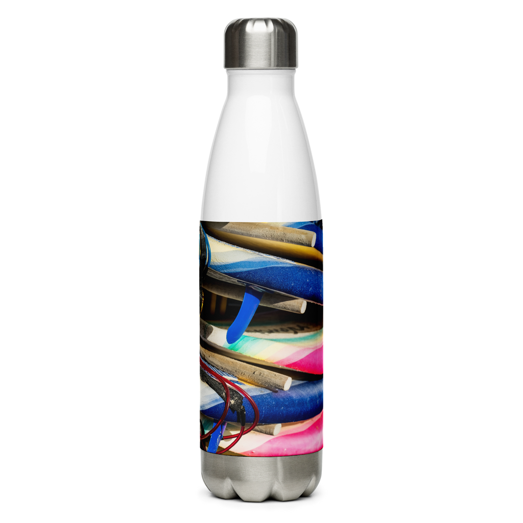 Stack of Surfboards Stainless Steel Water Bottle