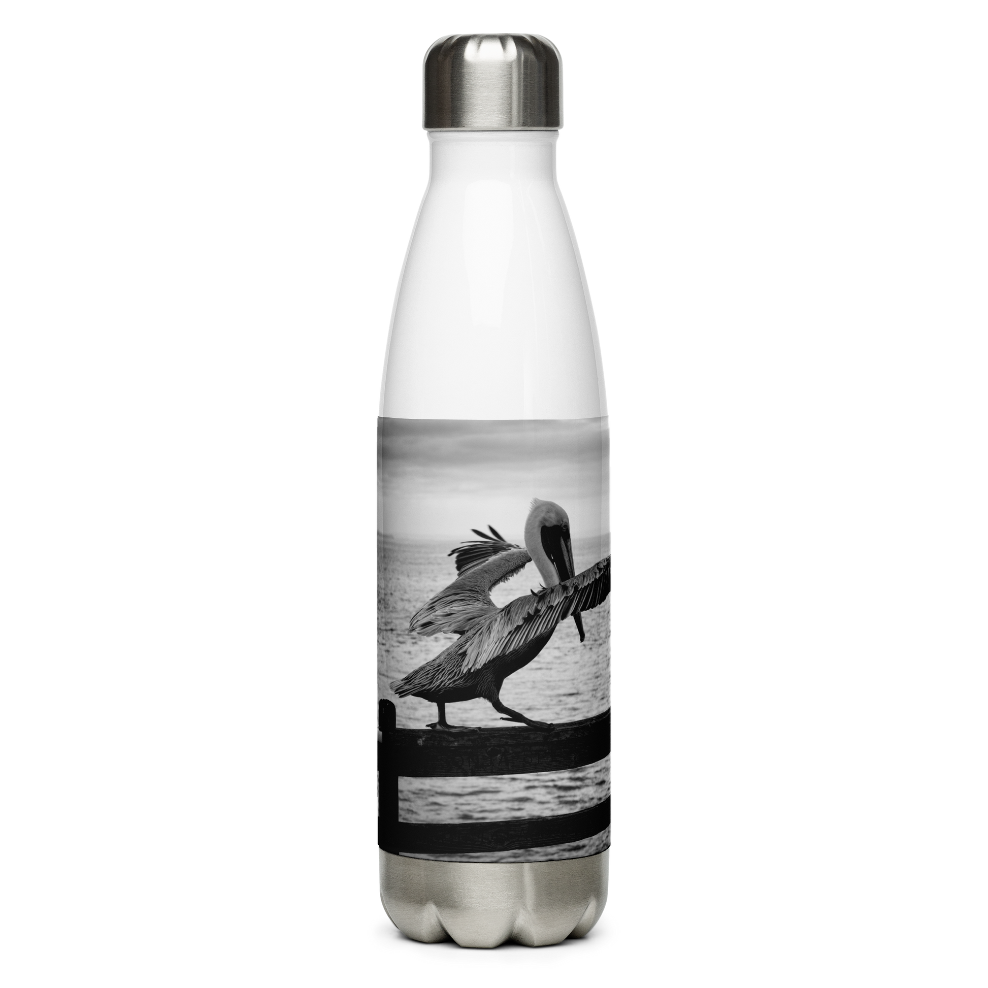 Pelican on a Pier Stainless Steel Water Bottle