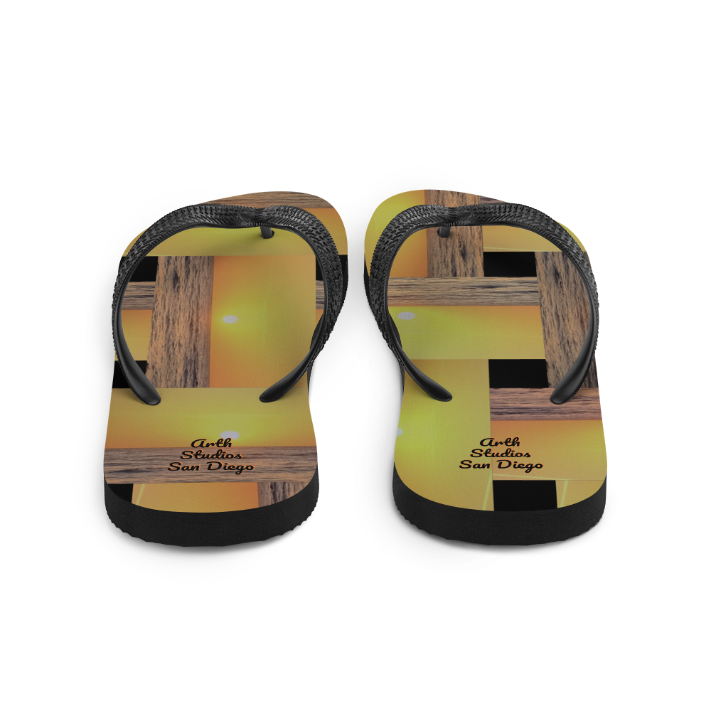 Sunset Plaid Flip-Flops