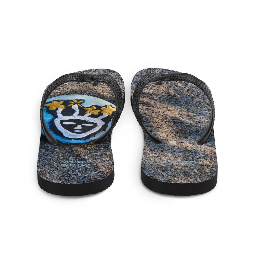 Resting Beach Face Flip-Flops