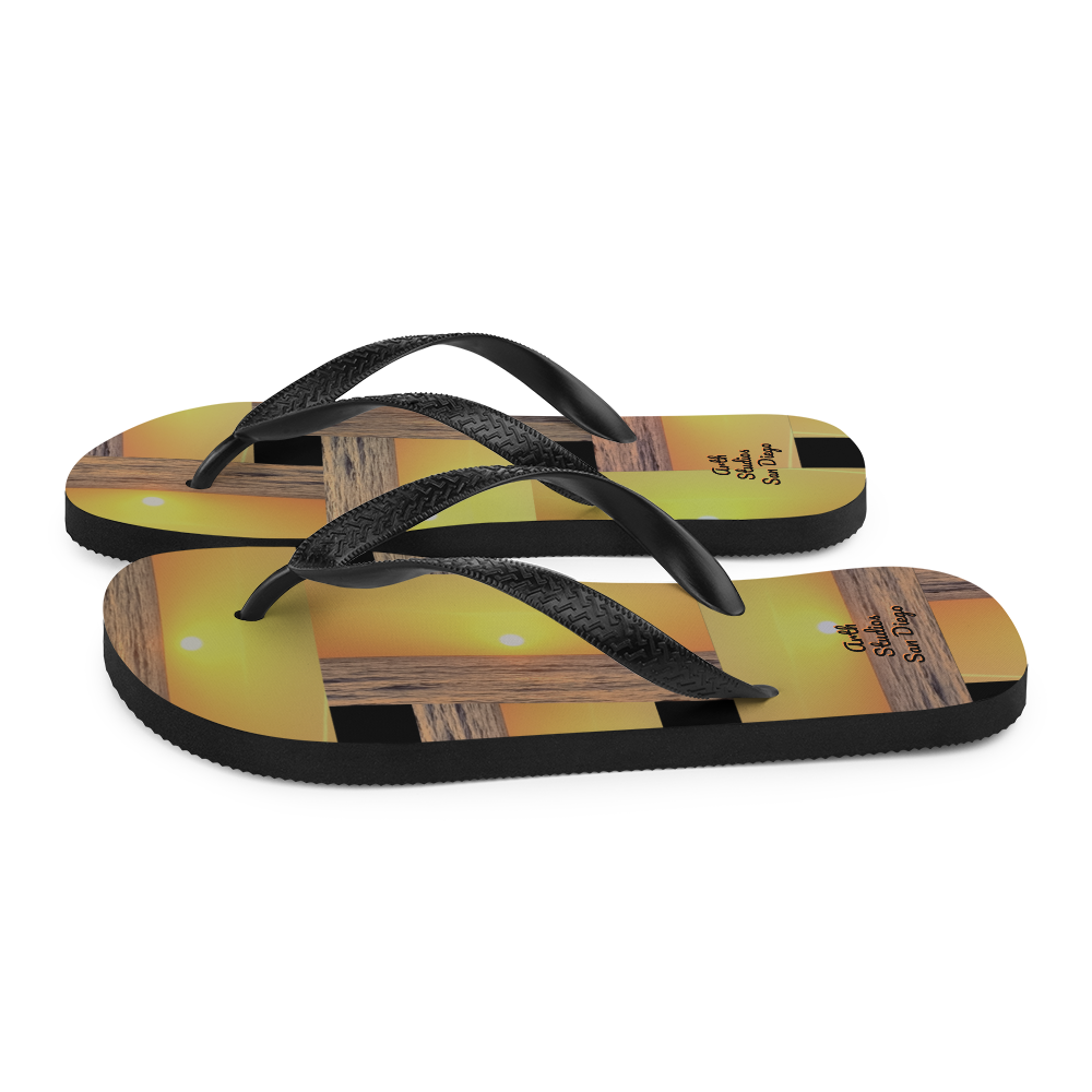 Sunset Plaid Flip-Flops