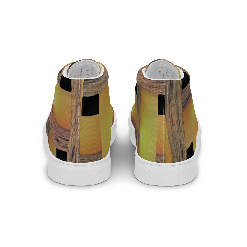 Sunset Plaid women's high top canvas shoes