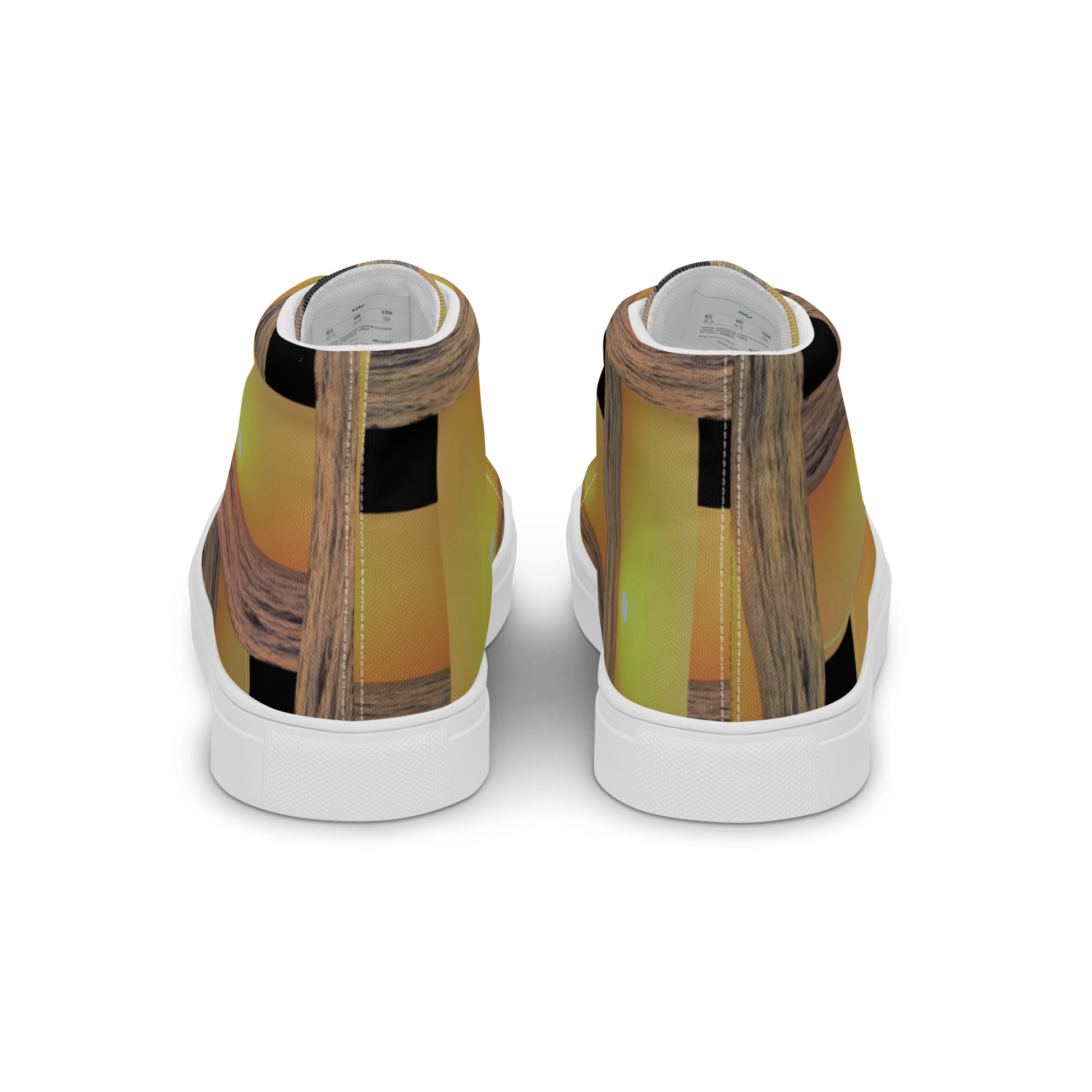 Sunset Plaid women's high top canvas shoes