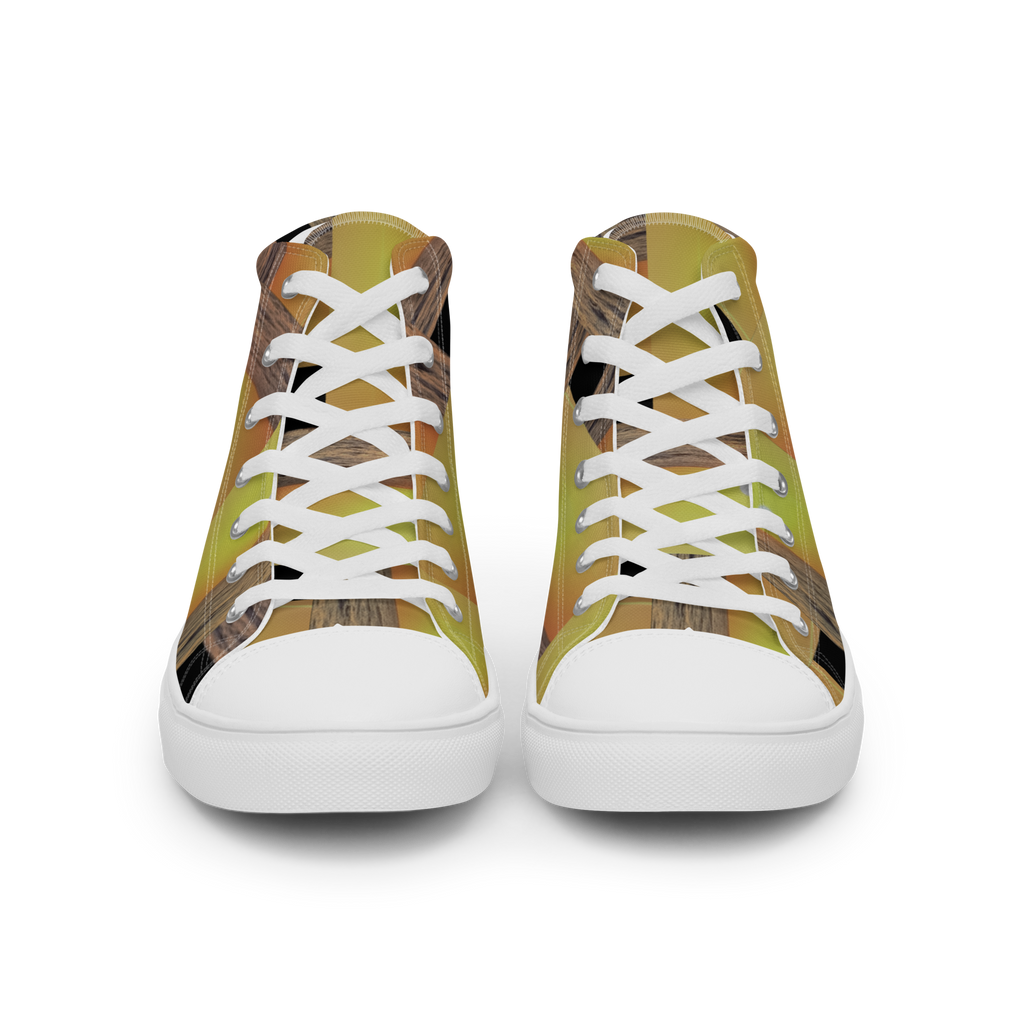 Sunset Plaid women's high top canvas shoes