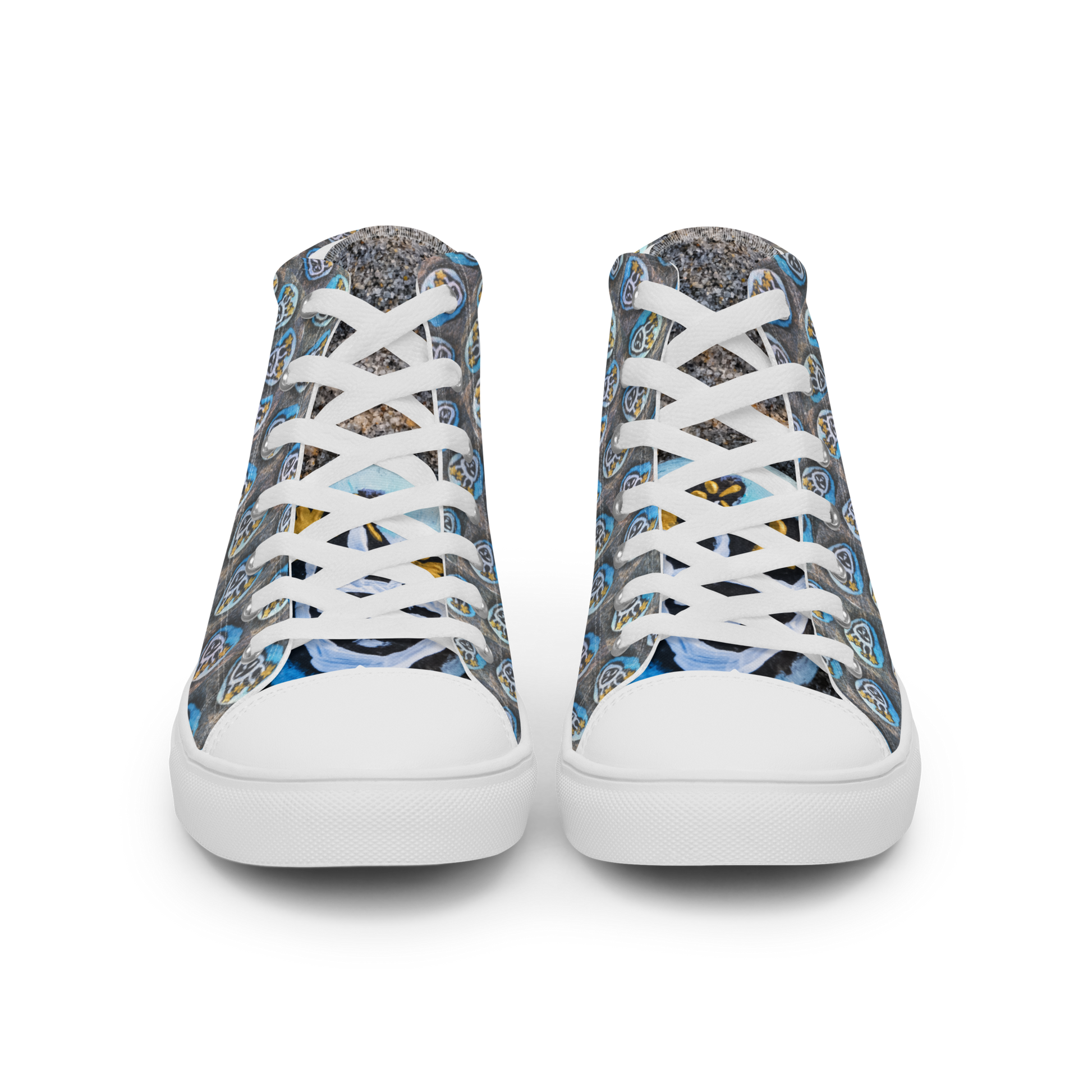 Swirling Beach Face Women’s High Top Canvas Shoes