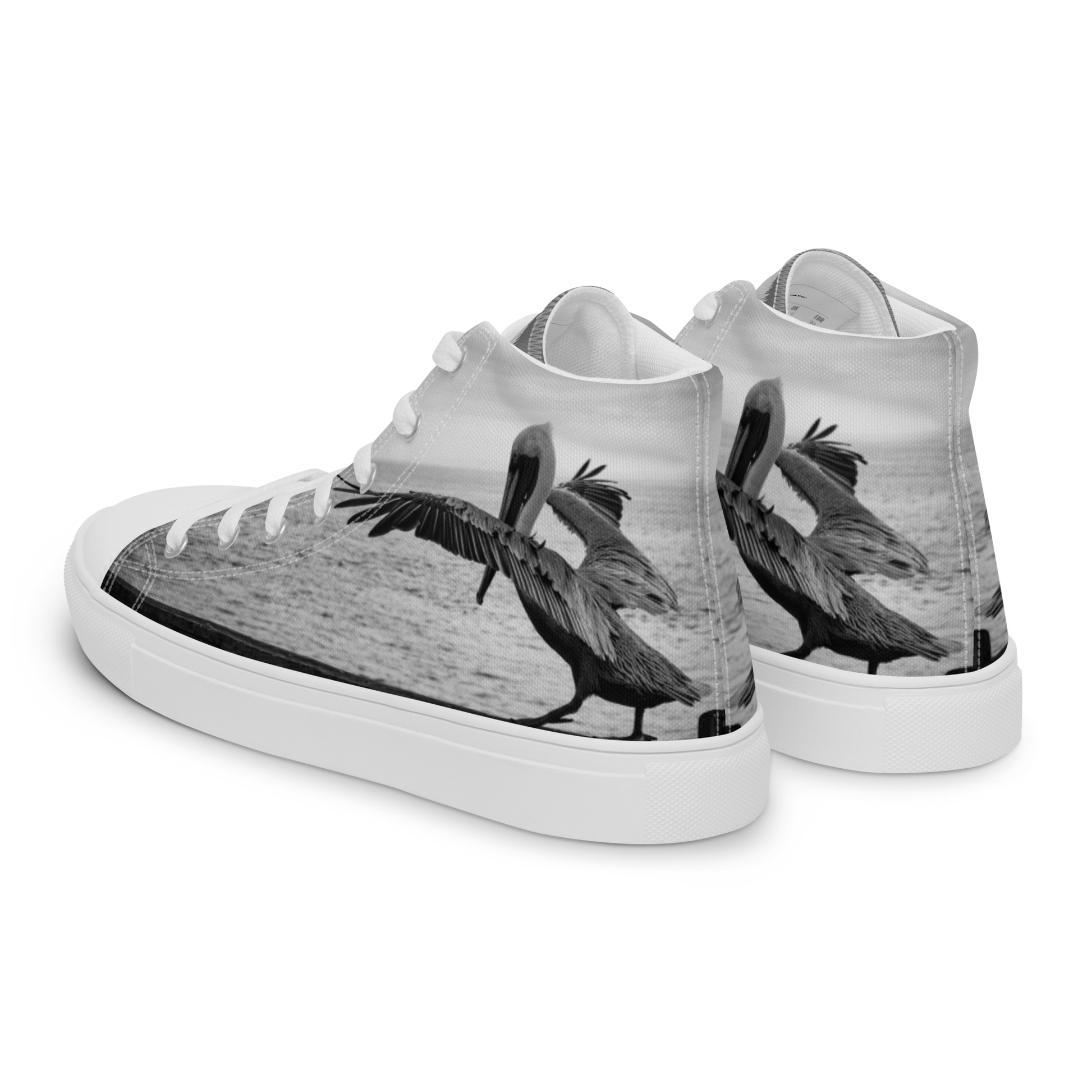 Pelican on a Pier women’s high top canvas shoes