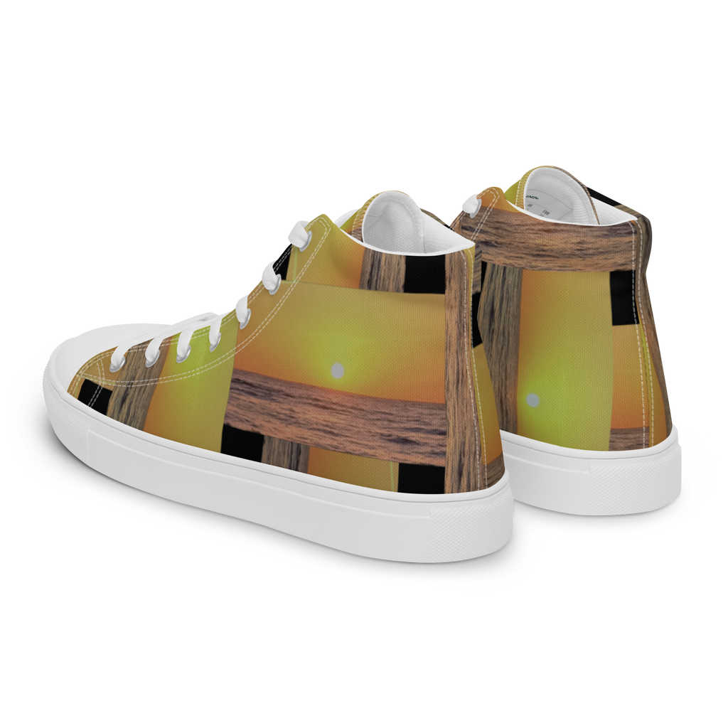 Sunset Plaid women's high top canvas shoes