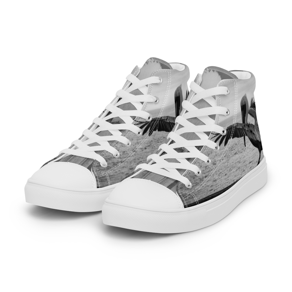 Pelican on a Pier women’s high top canvas shoes