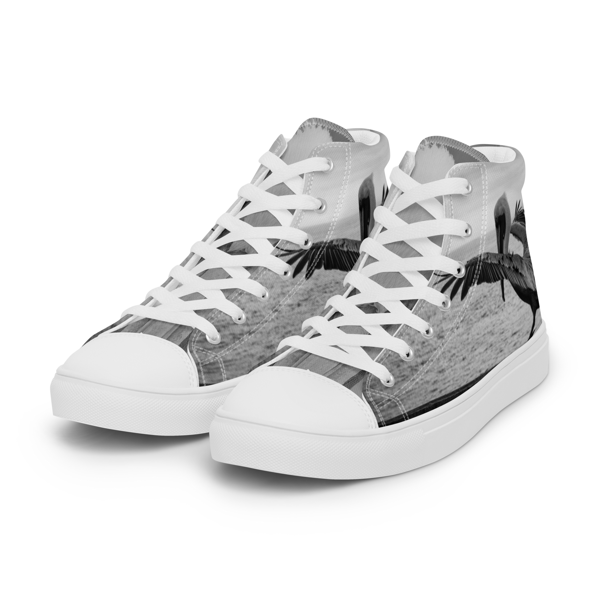 Pelican on a Pier women’s high top canvas shoes