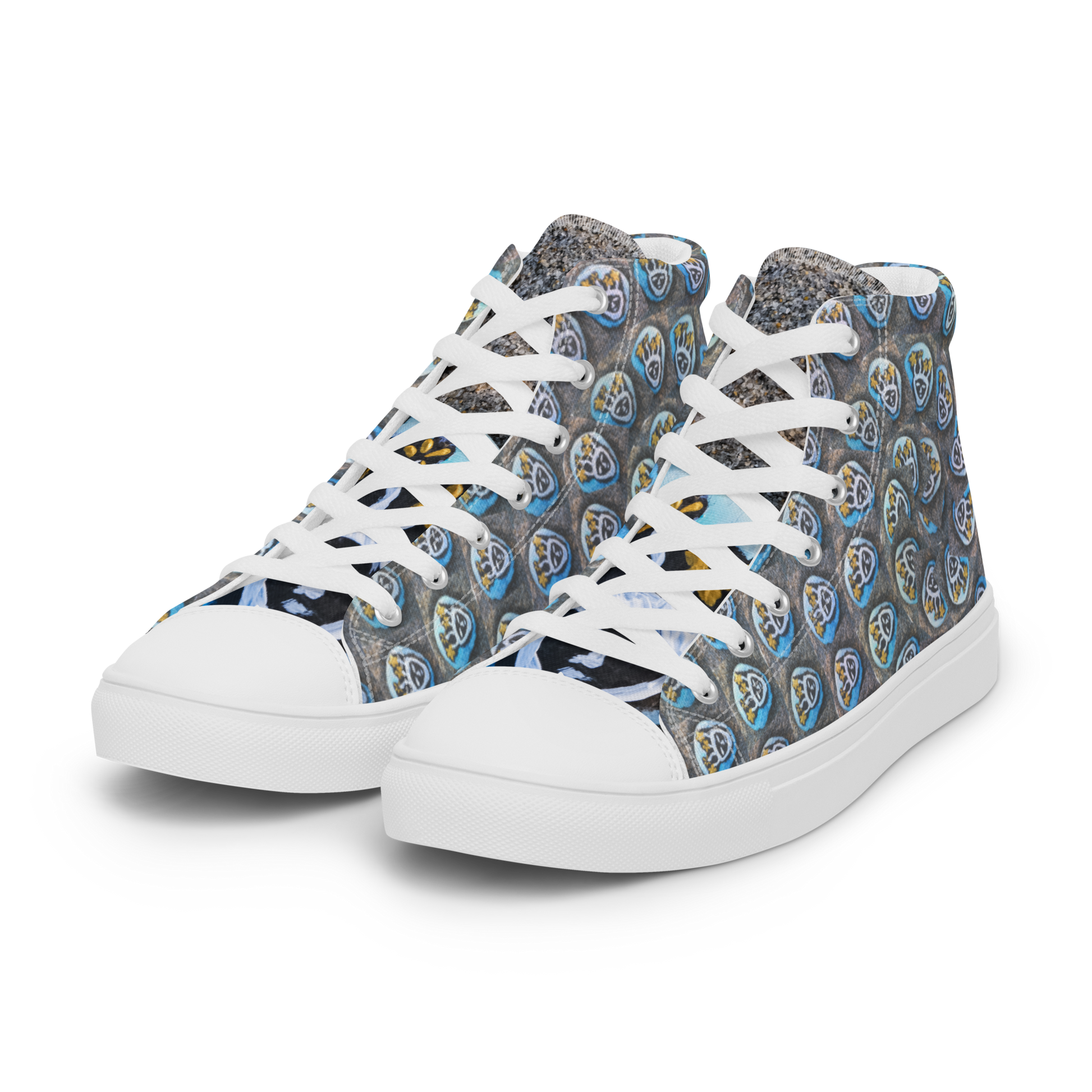 Swirling Beach Face Women’s High Top Canvas Shoes