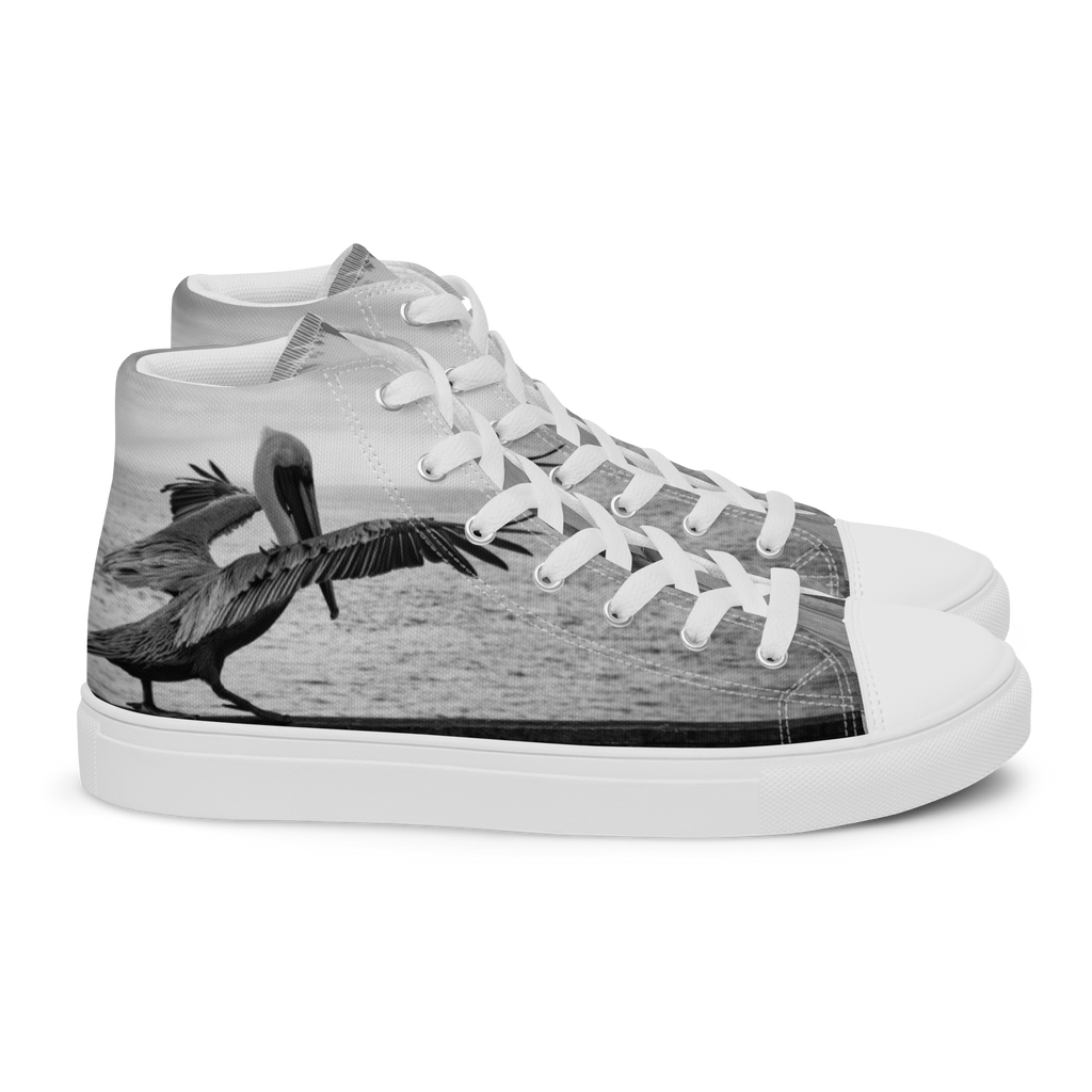 Pelican on a Pier women’s high top canvas shoes