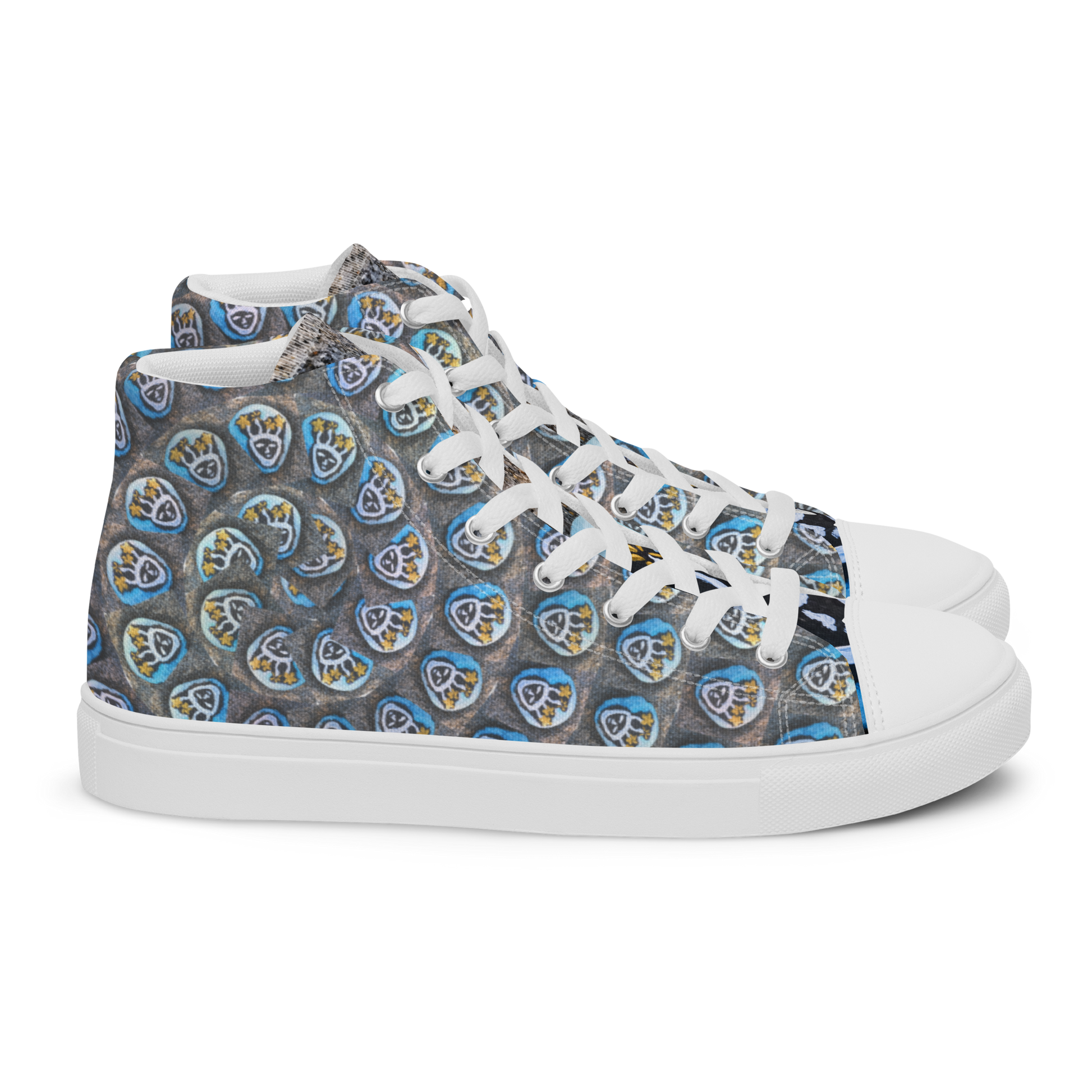 Swirling Beach Face Women’s High Top Canvas Shoes