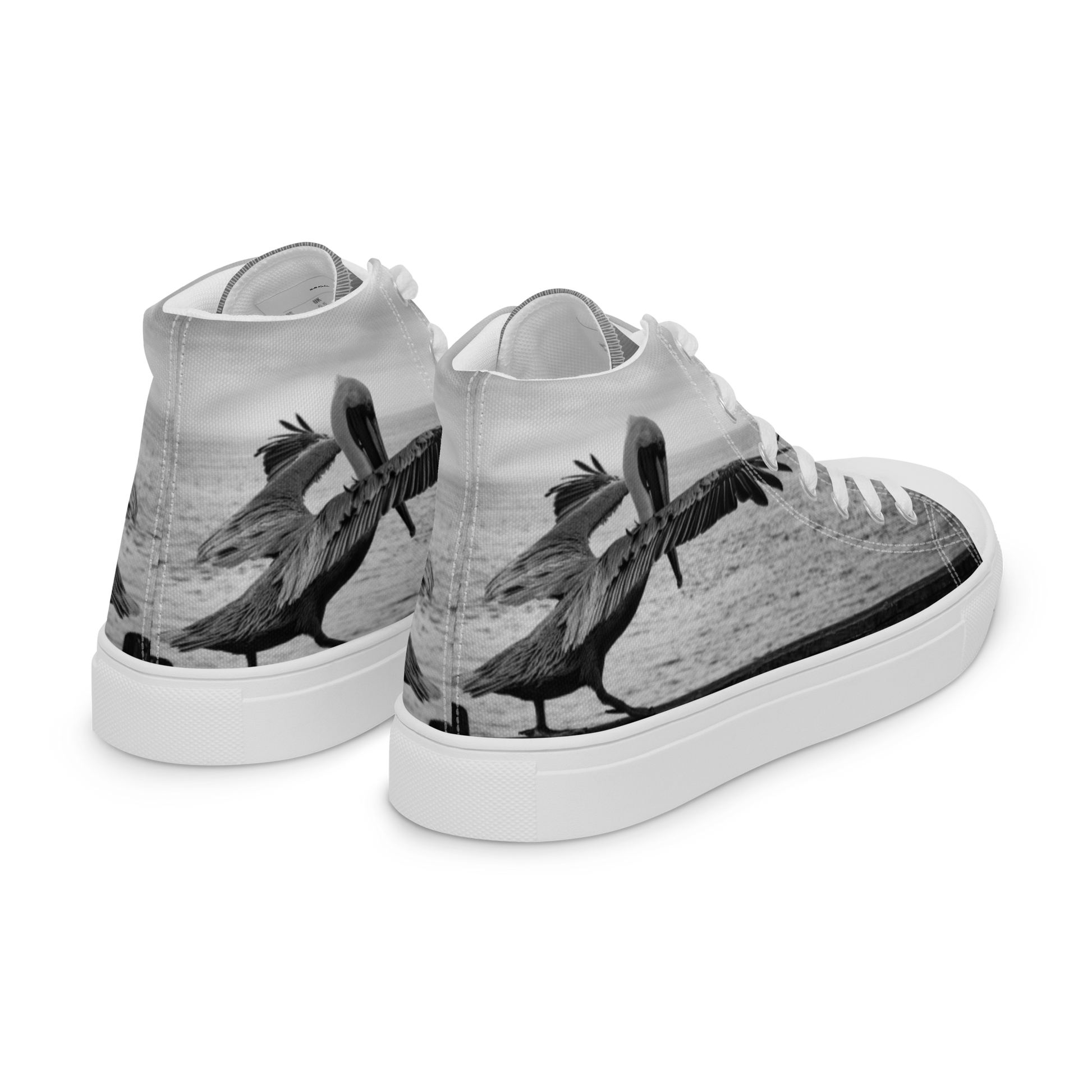 Pelican on a Pier women’s high top canvas shoes
