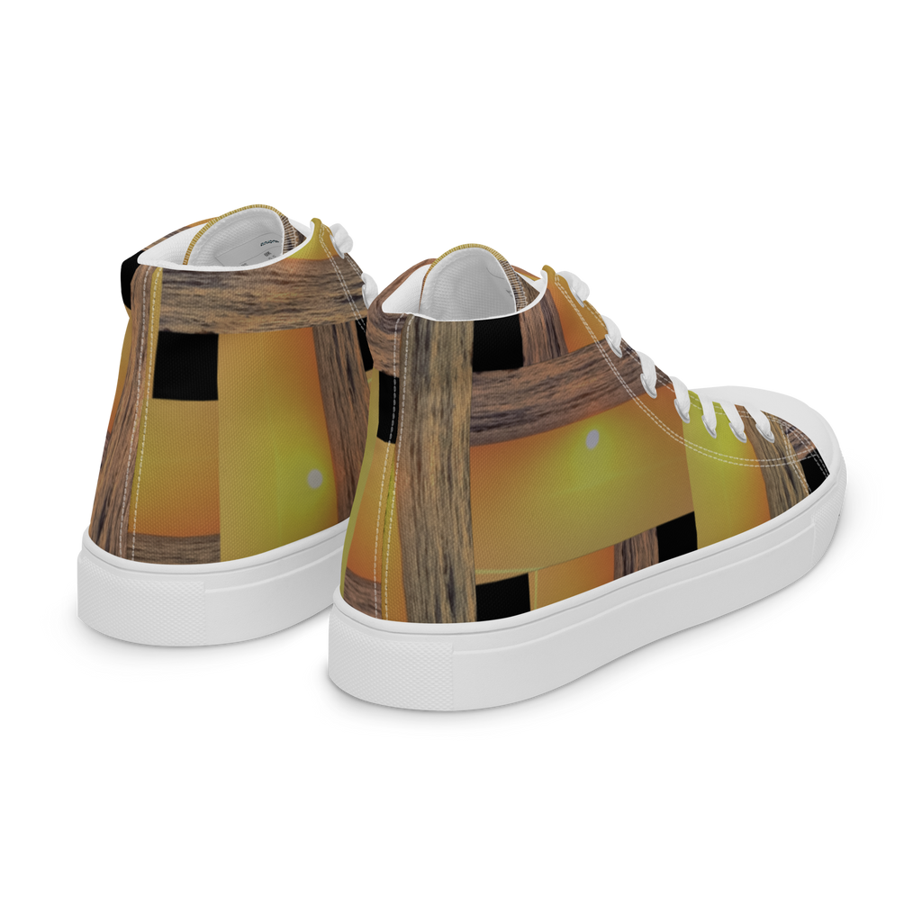 Sunset Plaid women's high top canvas shoes