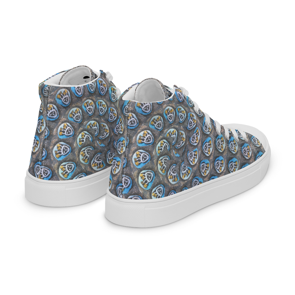 Swirling Beach Face Women’s High Top Canvas Shoes