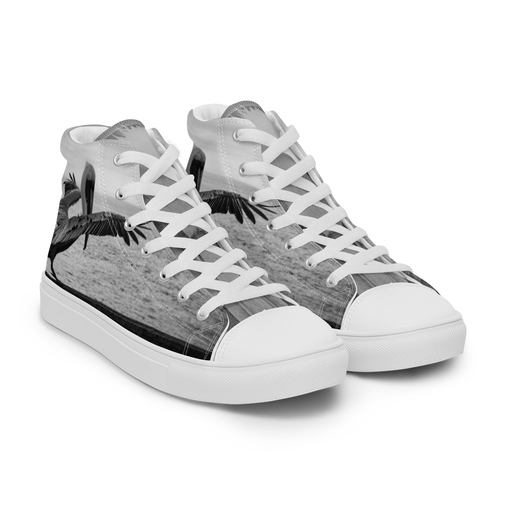 Pelican on a Pier women’s high top canvas shoes