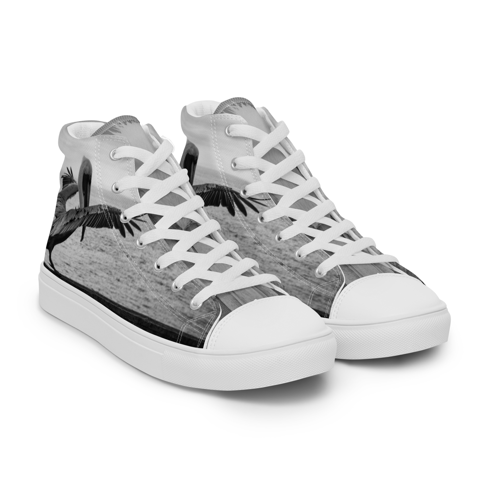 Pelican on a Pier women’s high top canvas shoes