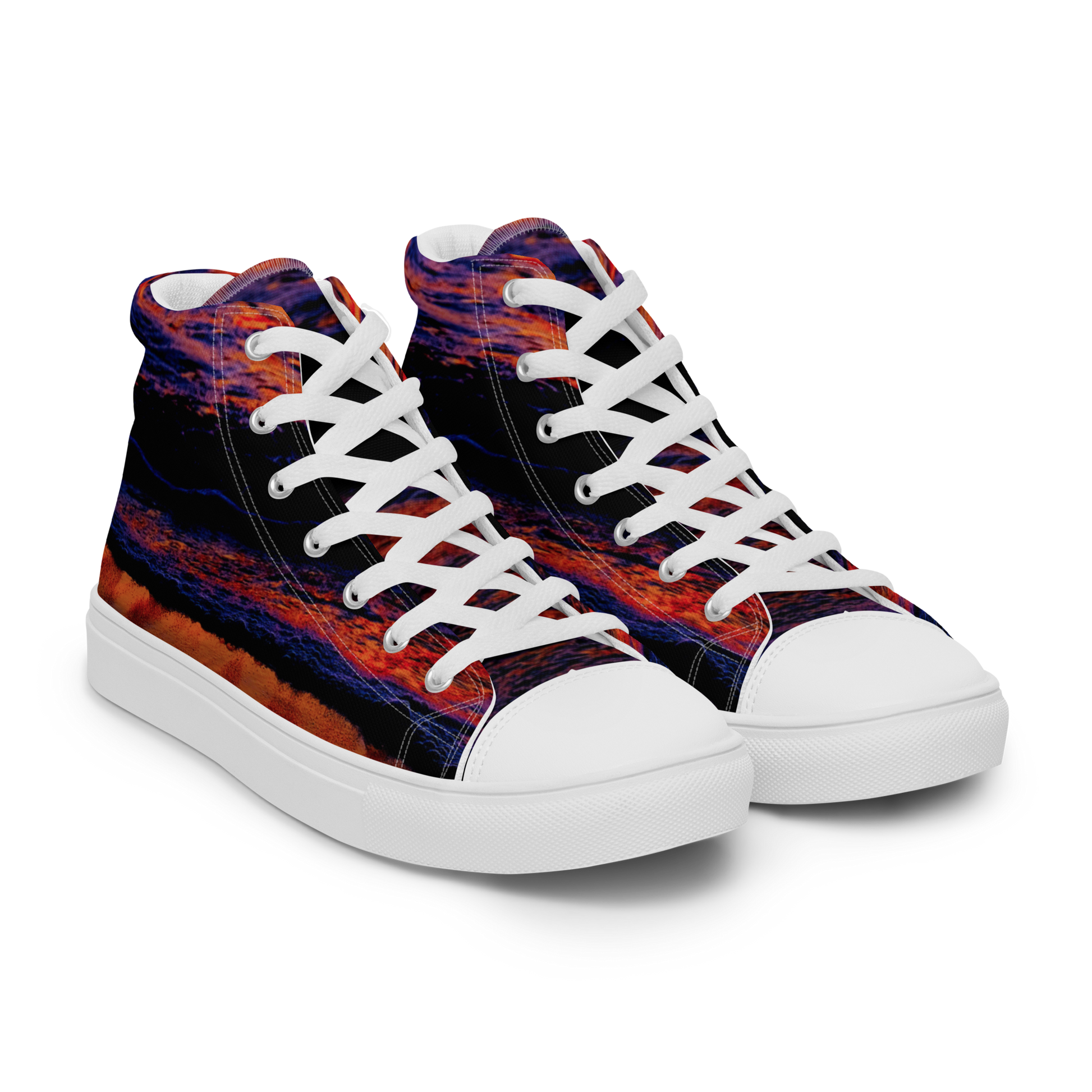 Technicolor Tide Women’s high top canvas shoes